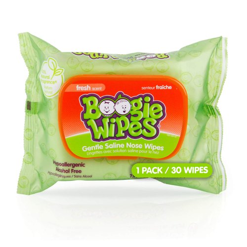 Baby Wipes by Boogie Wipes, FSA/HSA Eligible, Wet Wipes for Face, Hand, Body & Nose, Made with Vitamin E, Aloe, Chamomile and Natural Saline, Fresh Scent, 30 Count, Pack of 6