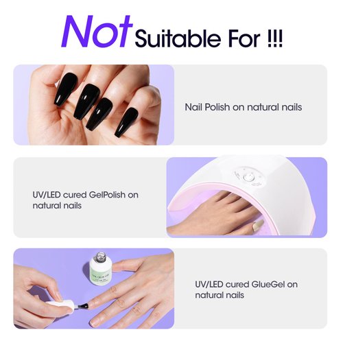 Gellen Nail Glue Remover for Press On Nails, 60ml Nail Glue Remover for Solid Nail Glue Gel on Fake Nail Tips Acrylic Nail, Can't Remove Gel-base Glue or Gel Nail Polish