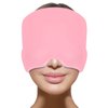 Headache Relief Hat for Migraine, Headache Migraine Relief Cap for Tension Headache Migraine Relief, One Size Fits All Headache Cap with Reusable Ice Gel Pack for Puffy Eyes, Stress Relief (Pink)