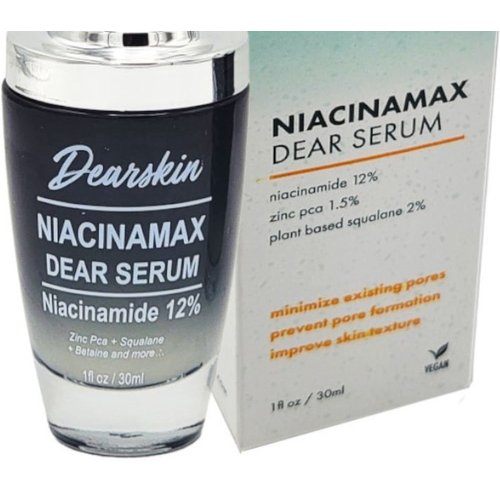 Niacinamide Serum Pore Minimizer Nacinamide 12% Zinc PCA Aqua Squalane & Vitamin E, Uneven Skin Tone Elasticity Wrinkles & Blemishes, Anti Aging Niacinamax Dear Serum