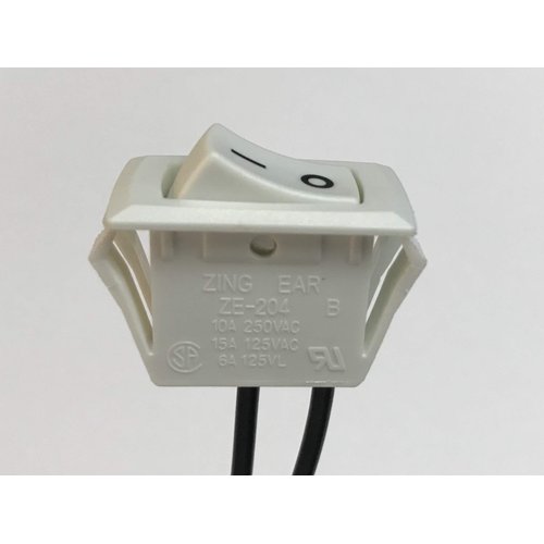 On Off Rocker Switch for Under Cabinet Fixture - Zing Ear ZE-204 - White