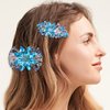 Sankuwen Flower Luxury Jewelry Design Hairpin Rhinestone Hair Barrette Clip,Also Perfect Mother's Day Gifts for Mom (Sky Blue)