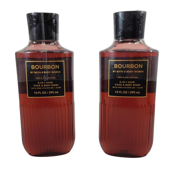 Bath and Body Works 2 Pack Men's Collection 2 in 1 Hair and Body Wash BOURBON.