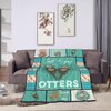 Otter Blanket Soft Cozy Otter Gifts for Otter Lovers Throw Blanket Super Fuzzy Fluffy Warm Otter Lightweight Fleece Flannel Gifts Blankets for Kids Adults 50"X40"