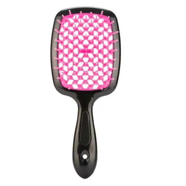 Generic Hollow Mesh Hair Comb Massage Wide Teeth Air Cushion Comb for Men and Women, Black