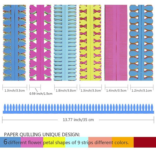 Saktopdeco Colorful Quilling Paper Flowers DIY Flowers Petal Paper Quilling Strips for Beginners Handmade Art Crafts, 13.7 Inch / 35 CM