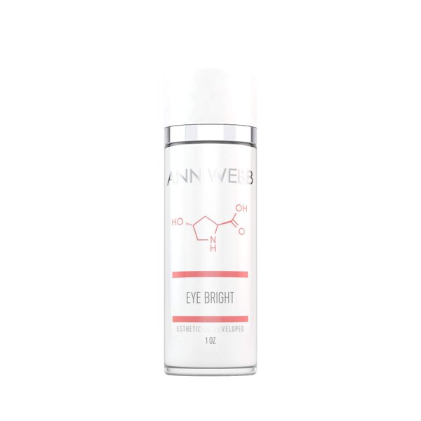 Ann Webb Eye Bright Cream - Anti Aging Eye Cream w/Collagen Peptides & Hyaluronic Acid for Dark Circles, Firms Fine Lines 1oz