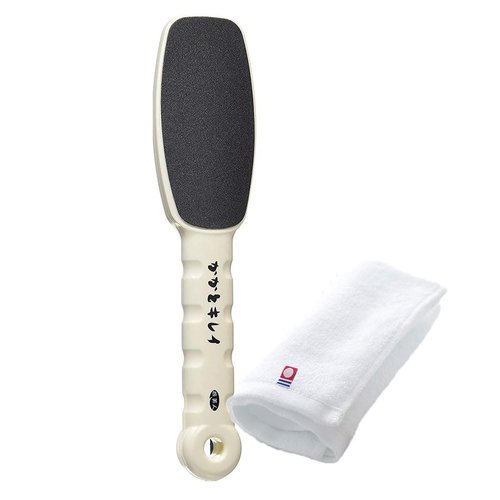 Japanese Made Foot Callus Remover Heel Clean/Foot Scrubber Rasp and Double-Sided Foot for Wet and Dry feet Cracked Callus Remover with Imabari Towel Made in Japan