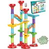 ailixinda 50 PCS Marble Run Premium Set,STEM Educational Building Block Toy,Marble Track Race Set with 15 Glass Marbles for Boys & Girls,Marble Maze Game Construction Building Blocks Toys for Kids