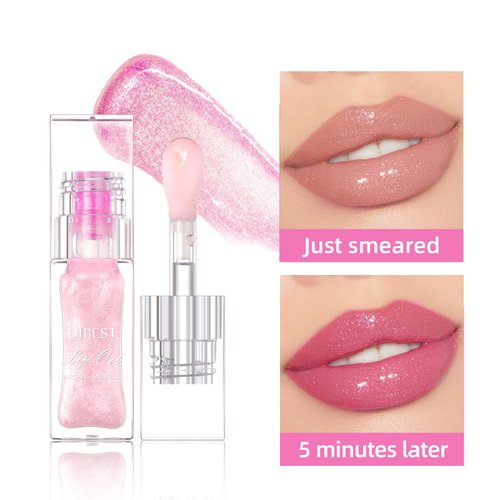 LANGMANNI Hydrating Lip Glow Oil,Moisturizing Nourishing Lip Oil,Light Colour Gloss Tinting And Non-sticky Lip Oil For Dry Lips Lip Care (Color Changing 1Pcs)
