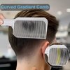 FOWSRHRG Fade Combs - 2PCS Barber Gradient Positioning Combs, Flat/Curved Push Edge for Blending Fades, Hair Cutting Guide Tools for Home & Salon Use