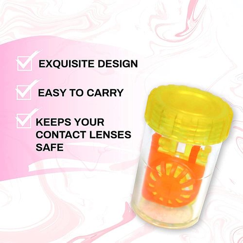 Color Contact Lens Barrel Cases, Contact Lens Washer Cleaner Contact Lens Case, Lens Cleaning Container for Everyday Use, Contact Lens With Lightweight and variant Colors Cases | 3 Pieces