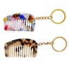 2 Pcs Acetate Hair Comb Keychains Hairdresser Keychain Hair Stylist Key Ring Pendant Key Chain Travel Portable Pocket Comb with Keyring for Women