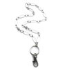 Fashion Lanyard for Women by Silk Rose, Silver ID Badge Holder Necklace