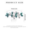 Catery Rhinestone Bride Wedding Hair Comb Green Caystal Side Comb Bridal Hair Piece Headpiece Bridesmaid Head Jewelry Hair Accessories for Women and Girls (Green)