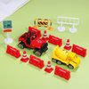 TOYANDONA 12pcs Construction Traffic Sign Set, Mini Traffic Cones Traffic Barricade Signs Toy Plastic Road Street Signs Toys for Kids Cone Construction Theme Party Favors