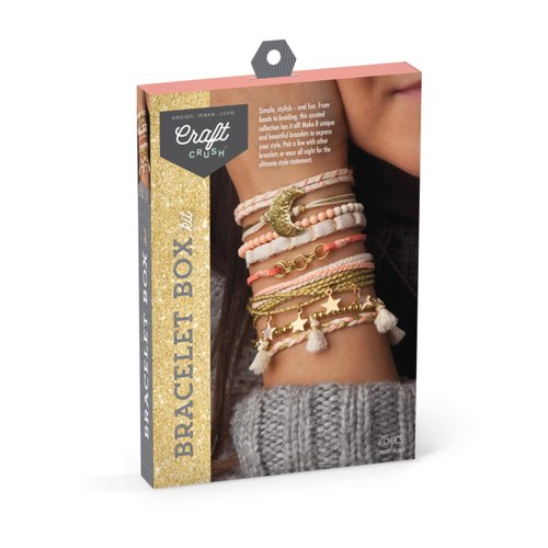 Craft Crush Bracelet Making Kit - Friendship Bracelet Kit, Jewelry Making Supplies, Arts and Crafts, Friendship Bracelets, Bracelets for Teen Girls, Makes 8 Friendship Bracelets, Ages 13+