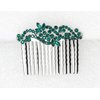 Faship Green Crystal Floral Hair Comb