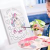 Thinkday 6 Pieces Pre Drawn Canvas for Painting 8 x 10 Inch Pre Drawn Stretched Canvas Positive Affirmations Back to School Paint Kit for Kids Classroom Paint Activity Party Favors(Unicorn)