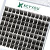 Lash Clusters 96pcs Individual Lashes D Curl 10mm Cluster Lashes KEYYOU Volume Wispy Lash Extension Soft&Comfortable Easy DIY at Home(Y12 D-10mm)