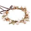 KorViSHOW Golden Leaf Flower Crown - Fairy Floral Headpiece White Rose Flower Headband Renaissance Hair Accessories for Women Girls Wedding Vacation Party Festival