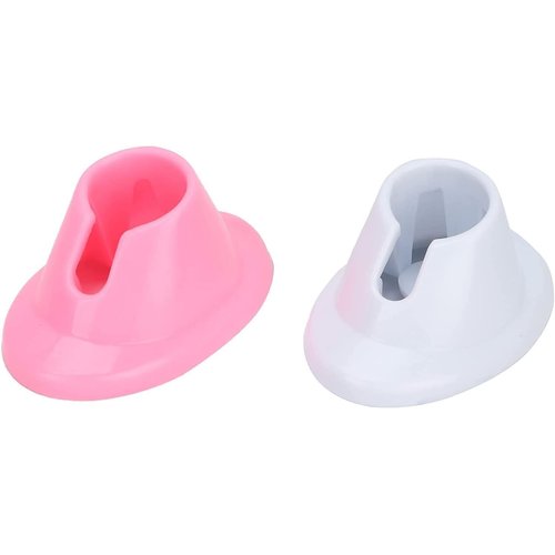 2pcs Pink and White Nail Polish Bottle Holder-Soft Rubber Nail Polish Bottle Holder -Anti‑Spill Nail Polish Stand for Nail Art -Salon Nail Art Supplies Organizer Display