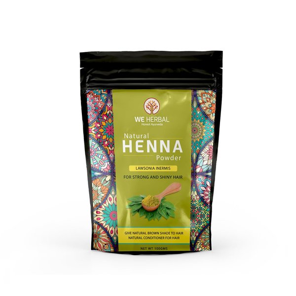 WE HERBAL 100% Natural Henna Powder for Hair Dye No Chemical or Additive Henna Goodness of Natural Herbs Hair Color Kit 100 grm (3.5 Fl Oz)