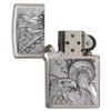 Zippo Patriotic Eagle Brushed Chrome Emblem Pocket Lighter