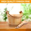 KAKUNM Sauna Bucket and Ladle 5 Liter (1.3 Gallon), Sauna Bucket, Finnish Pine Wooden Spa Accessories with Handmade Sauna Water Bucket, Plastic Liner and Rope Handle