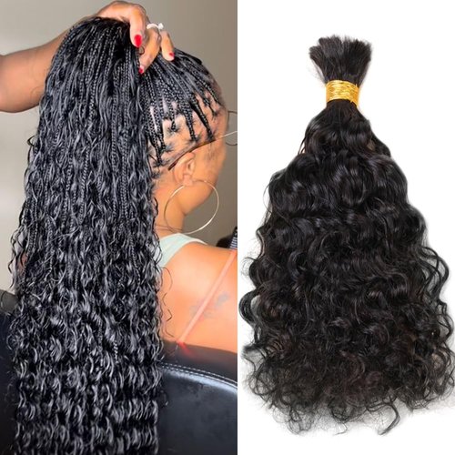 Brazilian Loose Curly Hair Bulk Human Hair Bulk For Braiding No Weft Full End Braids Remy Hair Weaving Extensions 100g Per Bundle Natural Black Color 20 Inch