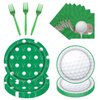 Rakuto Golf Party Plates Supplies - 96PCS Golf Birthday Party Decorations Golf Party Tableware Supplies Golf Party Decorations Golf Themed Disposable Paper Plates Napkins Forks Sets(24 Guests)