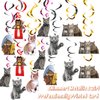 24PCS Hanging Swirl Pet Cat Birthday Party Decorations for Boys Kids Theme Birthday Party Supplies Cat Hanging Spiral Cat Decor (Pet Cat)