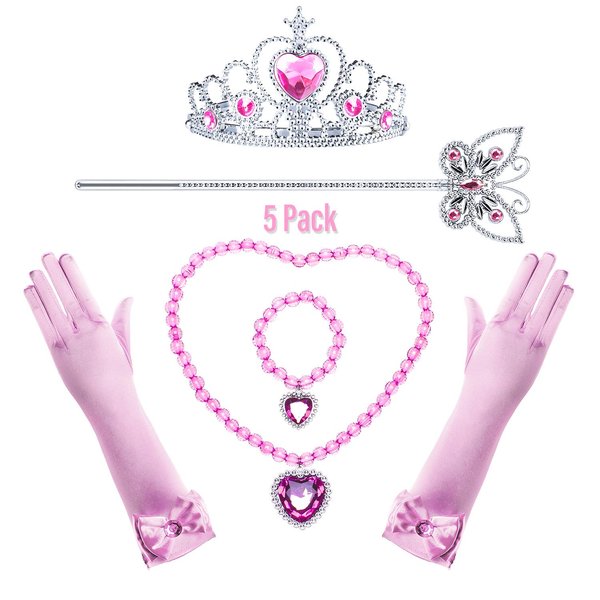 Cmiko Princess Aurora Peach Costume Accessories Set for Toddler Girls Dress Up Birthday Party