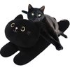 ARELUX 22in Soft Cat Big Sleeping Hugging Pillows,Black Cat Plush Pillow, Kitten Stuffed Animal Throw Pillows Accompany Plush for Friends Family Birthday