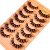 AMSDCN New 7Pairs Design Wet Manga Lashes 3D fluffy Eyelash Extensions Makeup Fashion Long Thick Natural Fake Eyelashes (MY-06)
