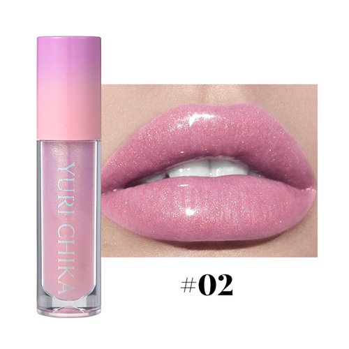 JUR MORNIER Shimmer Glitter Lip Gloss Oil,6 Color Hydrating Sparkly Lipstick,Non-Sticky Fresh Texture Lip Oil,Long Lasting Moisturizing Lip Makeup (#02)