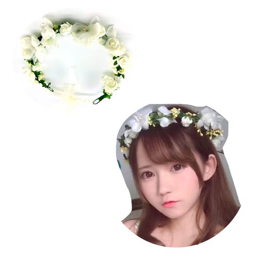 ZAHSY Flower Crown Headband for Bridesmaid Bridal Headpieces for Wedding White Flower Headbands for Women Girls Flowers for Hair Accessories Head Hair Band Tiara for Prom Wedding Decor