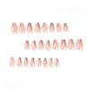 DANMANR Long Press on Nails Square French Fake Nails Full Cover Nude Acrylic False Nails for Women and Girls 24PCS (Bling Multicolor)