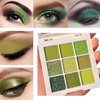 MAEPEOR Olive Green Eyeshadow Palette 9 Colors Stunning Matte Glitter Eyeshadow Palette Longlasting Waterproof Shimmer Eye Shadow for Girls and Women (Set 5, Olive Green)