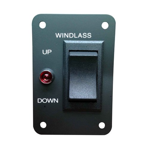 MARINE BOAT ANCHOR WINDLASS WINCH SWITCH ALUMINUM PLATE 2 WAY LED LIGHT