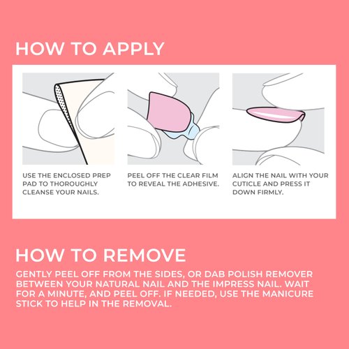 KISS imPRESS No Glue Mani Press On Nails, Color, 'Never Too Navy', Blue, Short Size, Squoval Shape, Includes 30 Nails, Prep Pad, Instructions Sheet, 1 Manicure Stick, 1 Mini File