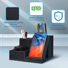 TopMade Fast Wireless Charger with Desk Organizer,Desk Storage,Multifunctional Desktop Organizer All in One Office Supplies and Desk Accessories Organizer with 3 Compartments and 1 Phone Stand