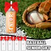 Skylety 12 Pack Baseball 2025 Senior Night Gifts 13.5 oz Plastic Baseball Cup with Lid and Straw Bow Decorated Senior Night Gifts Clear Reusable Tumbler Water Bottles for Sports Team