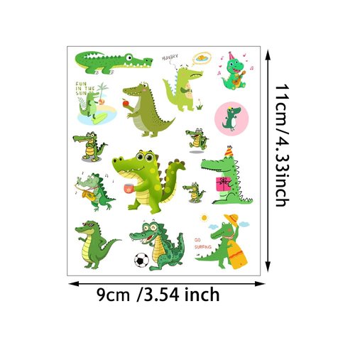 Oringaga 400PCS Reptile Crocodile Alligator Temporary Tattoos Sticker- Crocodile Alligator Party Birthday Supplies Decorations Goodie Bag Favors Stickers(24 Sheets)