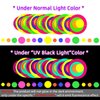 120feet Round Dot UV Neon Garland Hanging Paper Glow in The Dark Neon Glow Party Supplies and Decorations Glow in The Dark Blacklight Reactive Fluorescent Black Light Party Kit for Birthday Wedding