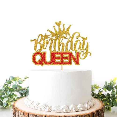 Helewilk Birthday Queen Cake Topper, Queen Bee, Hot Girl Womens Happy Birthday Party Decorations Supplies