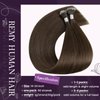 LaaVoo Nano Ring Hair Extensions Human Hair Medium Brown Nano Bead Hair Extensions Human Hair Cold Fusion Brown Nano Tip Hair Extensions Human Hair 50g/50s 20in