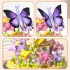 HI-REEKE Flower Butterfly Bouquet Building Block Set, Micro Mini Botanical Building Toy for Women-582 PCS