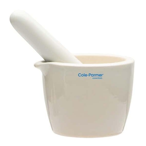 Cole-Parmer Mortar and Pestle Set, Porcelain, 150 mL