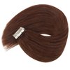 Sunny Tape in Hair Extensions Auburn Human Hair Tape ins Extensions Auburn Red Tape in Extensions Human Hair Adhesive Pu Tape Hair Extensions Long Straight 50g 20pcs 24inch